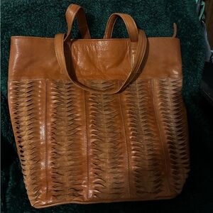Elegant Brown Leather Tote Bag
